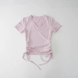 Спортивная футболка, корсет для отдыха, одежда для йоги, по фигуре, короткий рукав