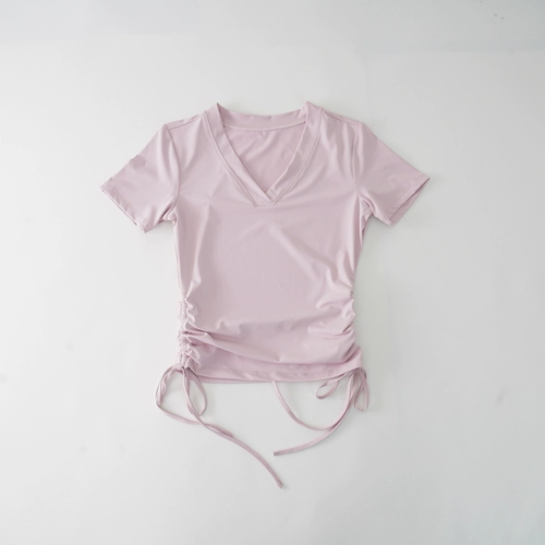 Спортивная футболка, корсет для отдыха, одежда для йоги, по фигуре, короткий рукав