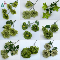 2024 dark green flowers artificial flowers for wedding hall path decoration artificial flowers for wedding flower wall arrangement