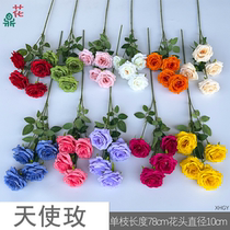 Angel rose single branch and four roses wedding hall road layout artificial flowers hotel props artificial flowers