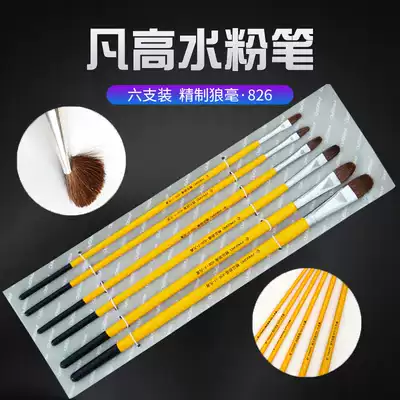 Van Gogh wolf brush watercolor pen 6 sets of beginner art special painting brush Watercolor pen Oil painting acrylic pen