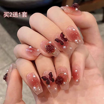 2024 new wearnail finished nail finished meiko sauce Mountain tea flowers fake nail patch bridal meme tablets advanced