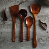 Wooden shovel non-stick pan special cooking spatula Supor wooden spoon long handle household solid wood small rice spoon