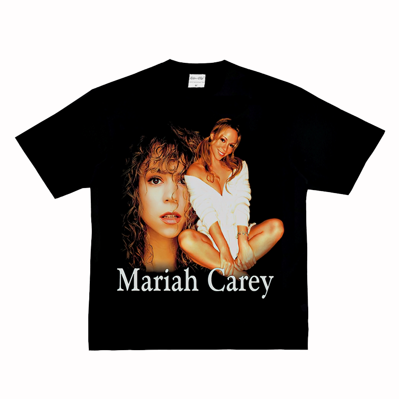 Mariah Carey American Singer Hip-Hop American Style Small Neckline Pure Cotton Short-Sleeved T-Shirt Long-Sleeved