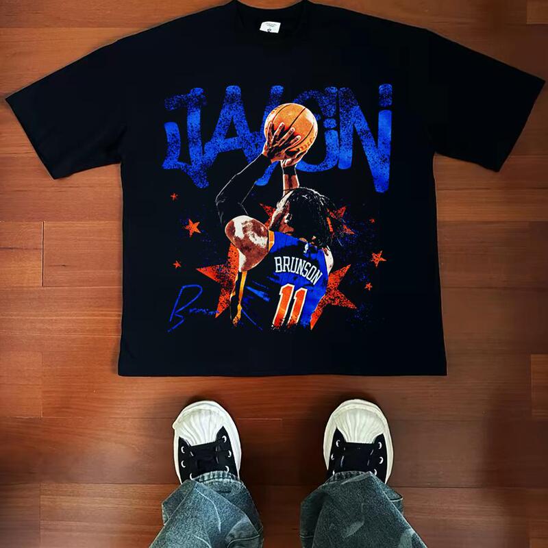 Brunson New York American Vintage Retro Basketball Street Training Niche Short and Long Sleeve T-Shirt Trendy