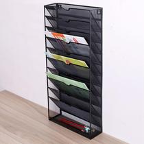 New iron art newspapers and periodicals 10-layer wall-mounted wall-mounted magazine grid bookshelf A4 shelf rack file storage rack corner