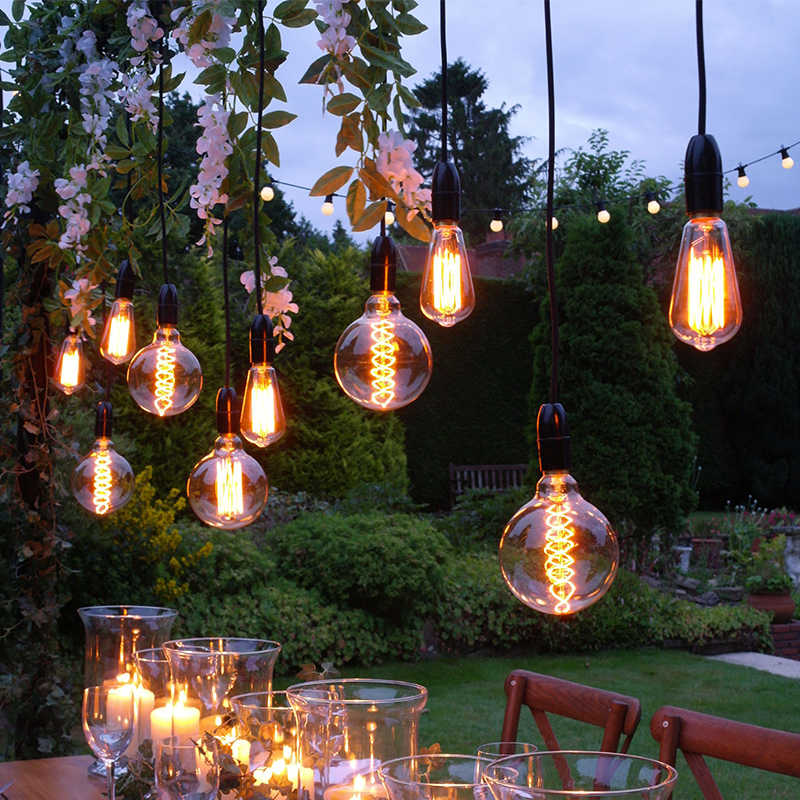 Outdoor Waterproof String Lights for Proposal, Indoor Decoration, Wedding Chandelier, Romantic Atmosphere Lights, Outdoor Tungsten Wire Hanging Lights