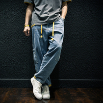 it neith BIAS Tide brand Harlan jeans mens straight tube loose Toe Toe closure overalls Korean version of the trend