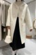 Horn button double-sided cashmere coat for women mid-length 2025 autumn and winter new hooded college style woolen coat