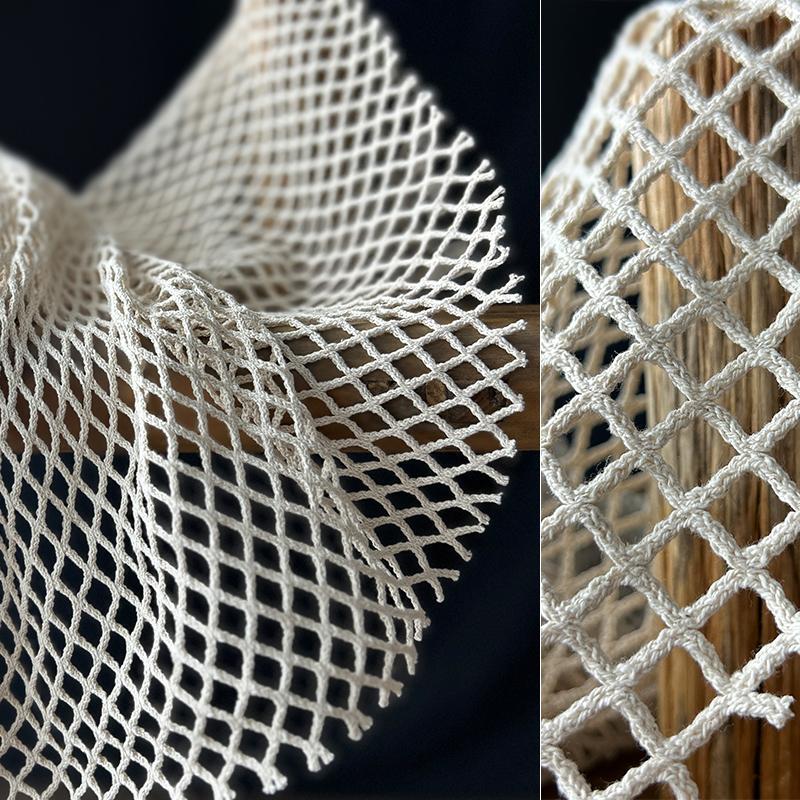 Pure Cotton Rhombus Large Mesh Fishnet Fabric Rough Yarn Weaving Cut Out Cotton and Linen Mesh DIY Clothing Design Fabric Pure Cotton Rhombus Large Mesh Fishnet Fabric Rough Yarn Weaving Cut Out Cotton and Linen Mesh DIY Clothing Design Fabric