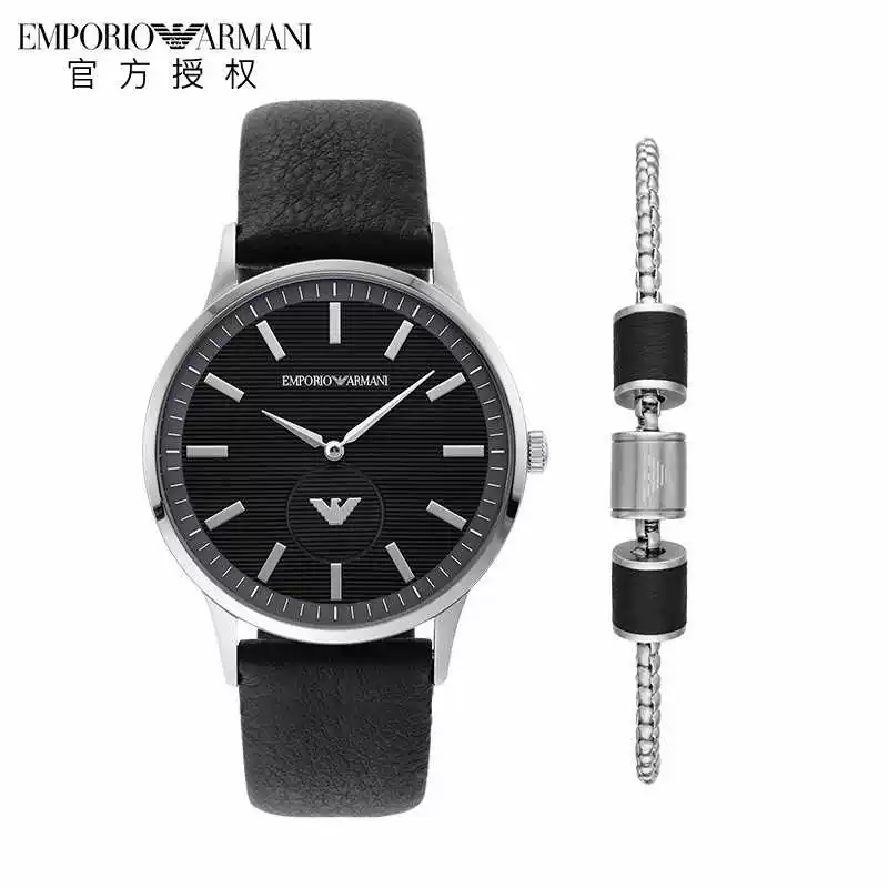Armani, мужские часы, модный тонкий календарь, кварцевый ремень, простой и элегантный дизайн
