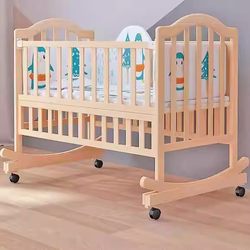 2024 New Baby Bedding Set, Cotton Baby Anti-Collision Bedside, Four-Season Baby Thickeneded Anti-Fall
