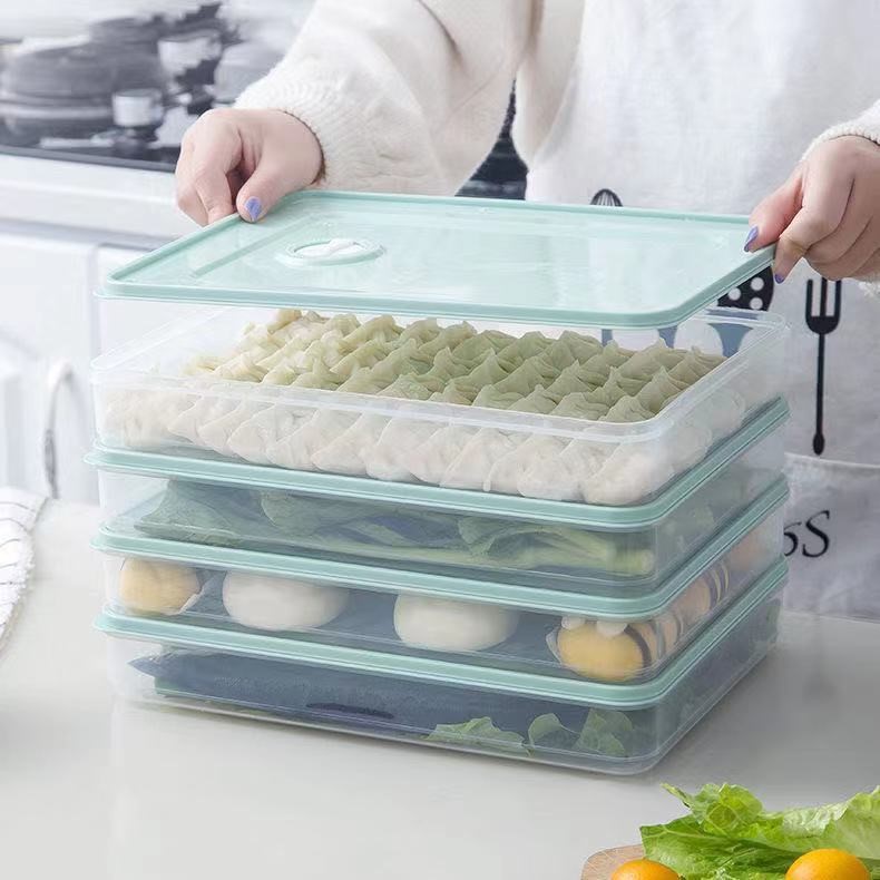 Dumpling box frozen dumplings multi-layer household refrigerator frozen dumplings wonton box large egg box preservation box