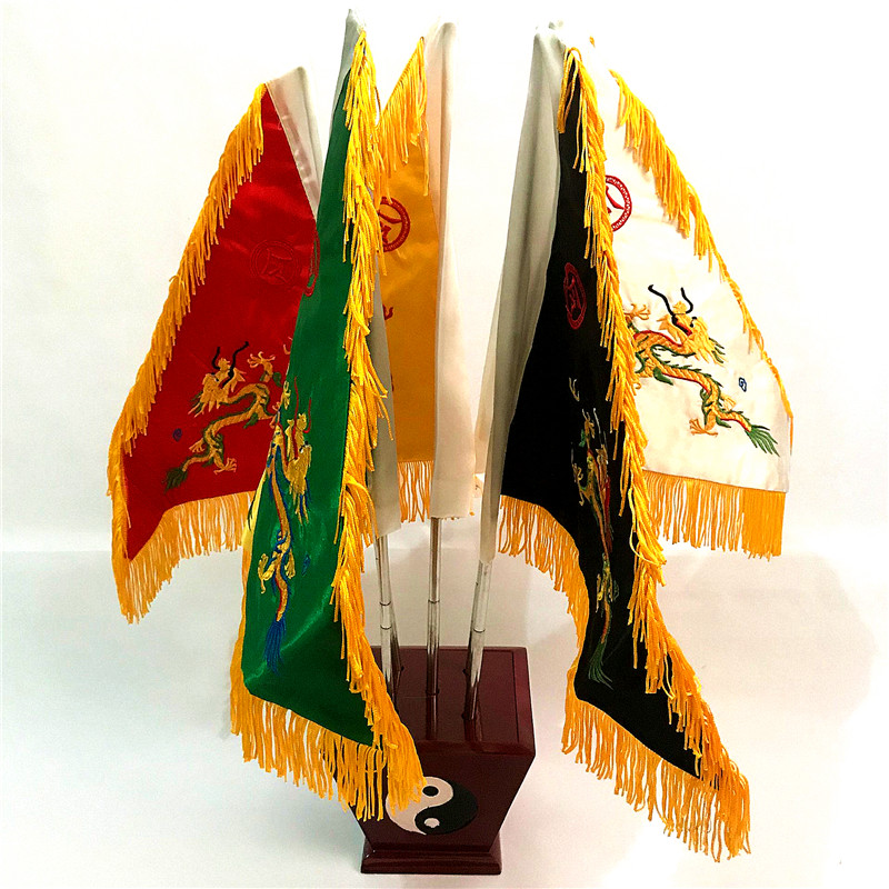 Taoist ritual flag base Tai Chi bucket Wulong flag Five-color flag Wuying flag flag Chess pole flag seat Taoist supplies