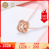 Sub-one 18K gold color gold necklace woman small brute woolen thread ball necklace with simple solid lock bone chain to send girlfriend lover