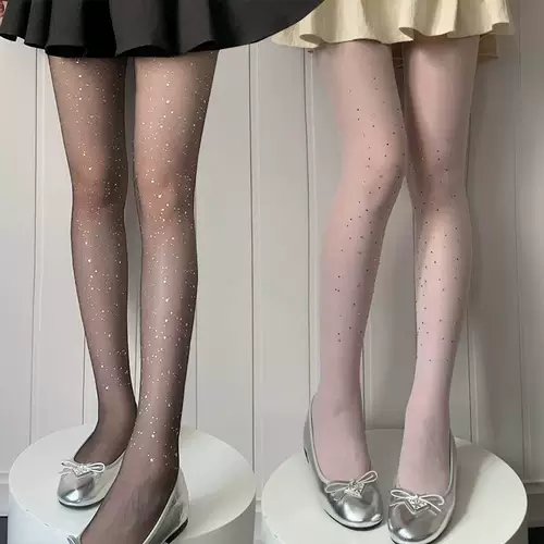 Юбка Бриллианты Священные блестки чулки женские ультра тонкие колготки Сексуальная черная шелковая горячая девушка красивые ноги Блаящие чистый белый шелк лето