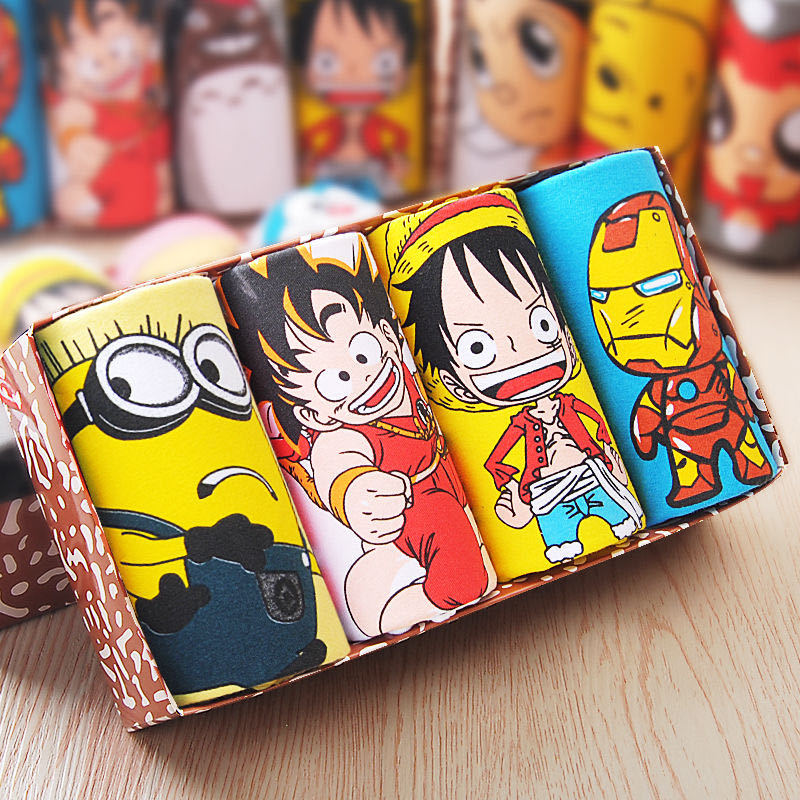 Japanese-Style Boys' Underwear, Pure Cotton, Dragon Ball Cartoon, Cute Anime, Personalized, Sweat-Absorbent, Breathable Boxer Briefs for Teenagers