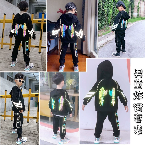 Весенняя летняя одежда, детский спортивный комплект для мальчиков, коллекция 2021, популярно в интернете, в западном стиле, подходит для подростков, в корейском стиле