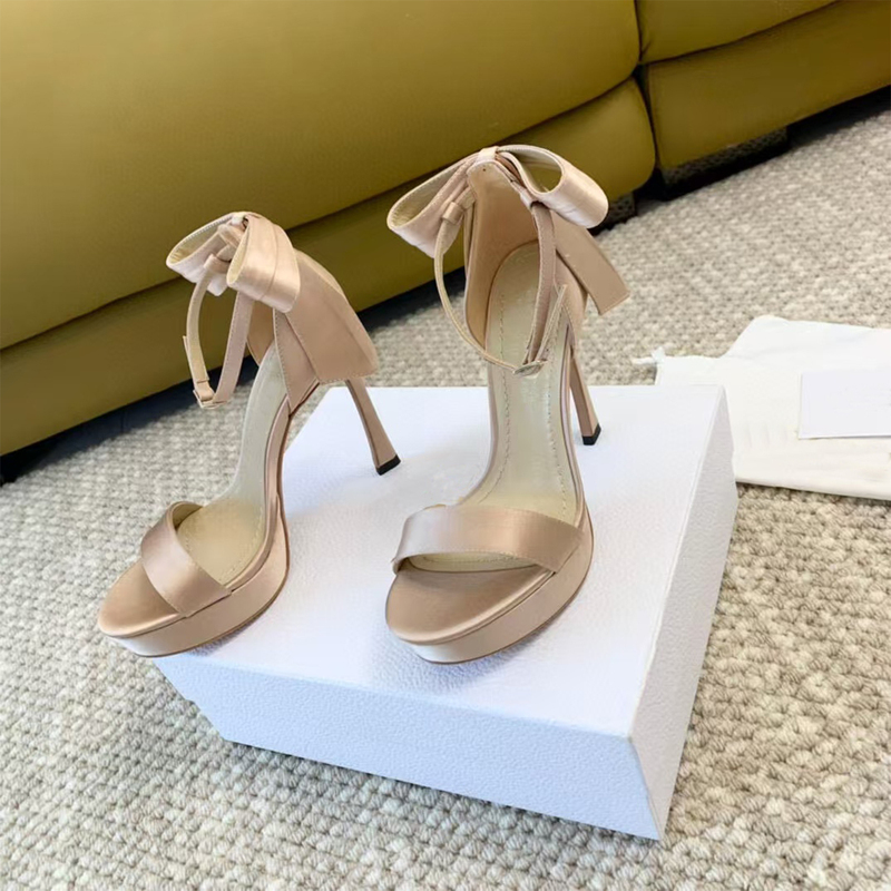 Waterproof Platform Buckle Strap Sandals for Women, Summer French Style, Sexy Stiletto Heels, Stunning Bow, 2026 New High-Heeled Sandals
