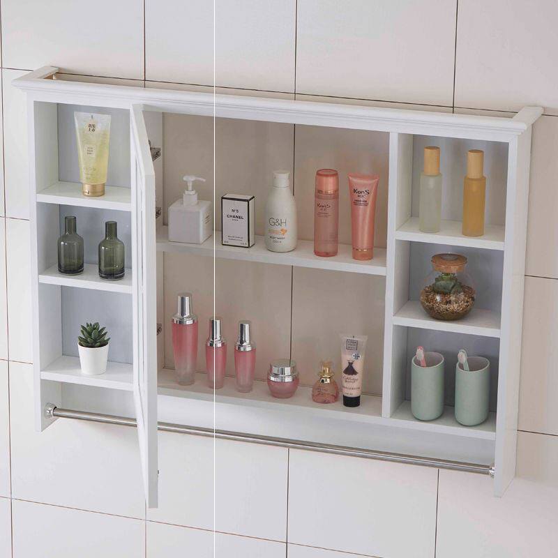 New wall-mounted mirror cabinet Custom hanging wall-style set object storage objective box Bathrooms Cosmetic Room American Mirror Cabinet Toilet Makeup Mirror