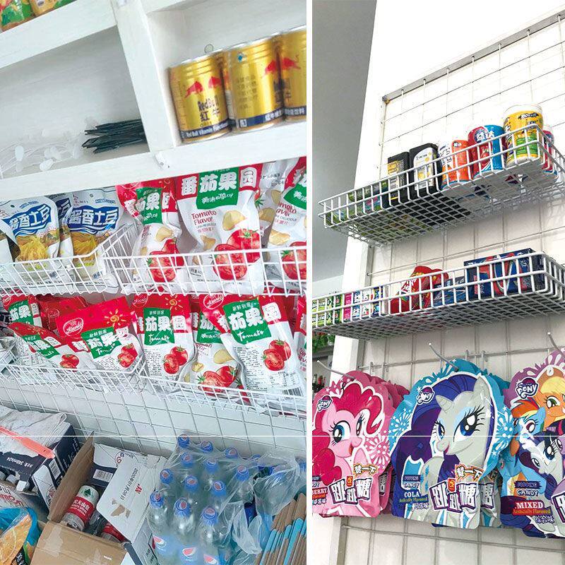 New Home With Supermarket Convenience Store Merchandise Containing Basket Multi Meat Flower Pot Hook Hanging Basket Wall-mounted Plant Rack Iron Disposal