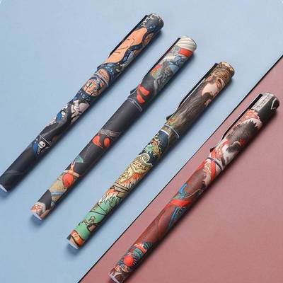 晨光大英博物馆联名三国水浒国粹限定速干直液式走珠笔学生用复古风传统中国风中性笔0.5黑色签字笔0.38水笔