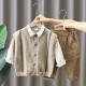 Baby spring suit 2022 new boys Korean version sweater vest three-piece set infant handsome spring and autumn clothes