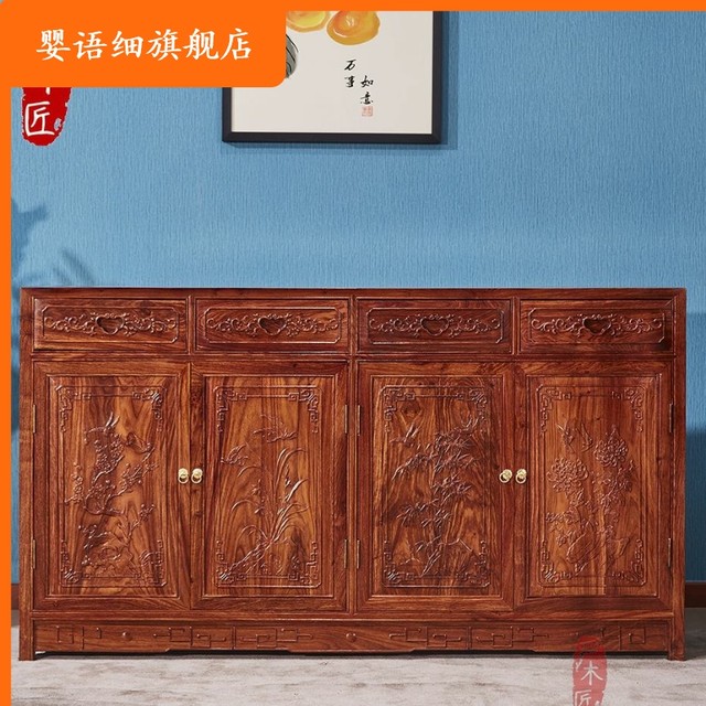 Mahogany sideboard hedgehog rosewood ຊາຕູ້ຕູ້ຈີນ rosewood multifunctional ຕູ້ໄມ້ແຂງຕູ້ເກັບຮັກສາຕູ້