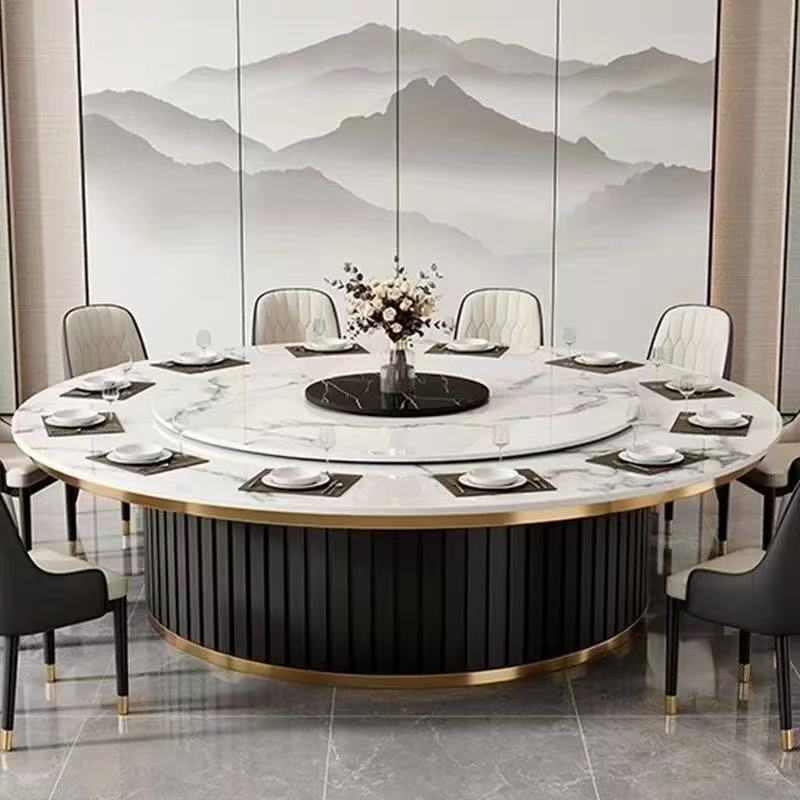 Hotel Electric Dining Table Turntable Slate Large Round Table Hotel Box Accessible Luxury 15 People 20 People Banquet Table Hot Pot Table Hotel Electric Dining Table Turntable Slate Large Round Table Hotel Box Accessible Luxury 15 People 20 People Banquet Table Hot Pot Table