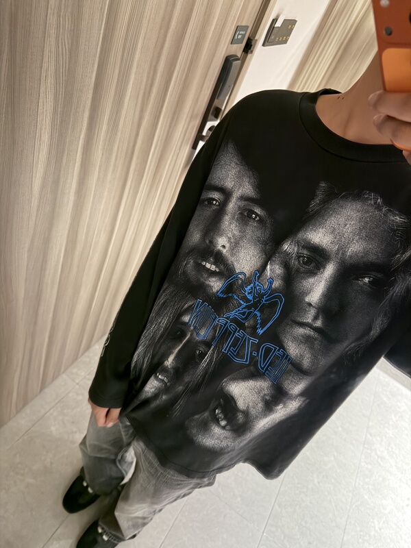 Prsmade 26Fw X Led Zeppelin Vintage T-Shirt Second-Hand Trendy Prsmade 26Fw X Led Zeppelin Vintage T-Shirt Second-Hand Trendy