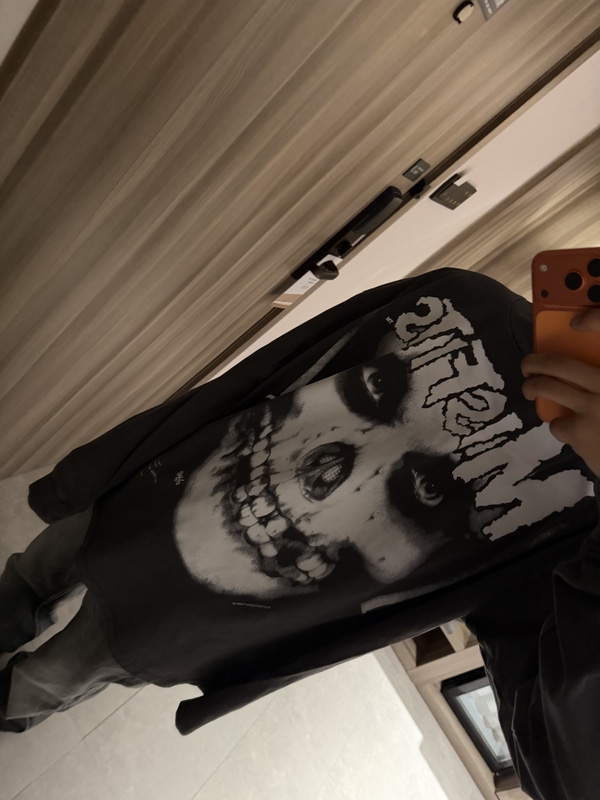 In Stock Prsmade 26Fw X Misfits Colorless Skull Vintage T-Shirt