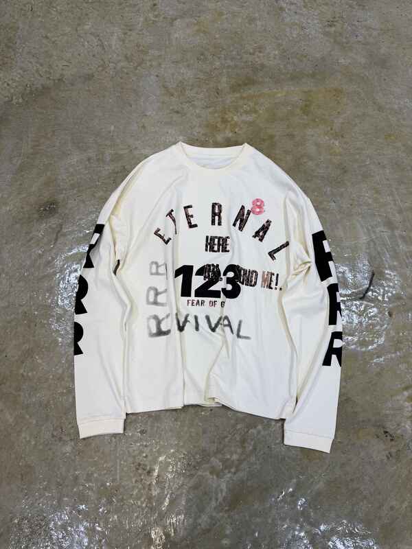 Prsmade X R123 26Fw Project 123 Series 123 Pink 8 Printed Quirky Long-Sleeve Tee Prsmade X R123 26Fw Project 123 Series 123 Pink 8 Printed Quirky Long-Sleeve Tee