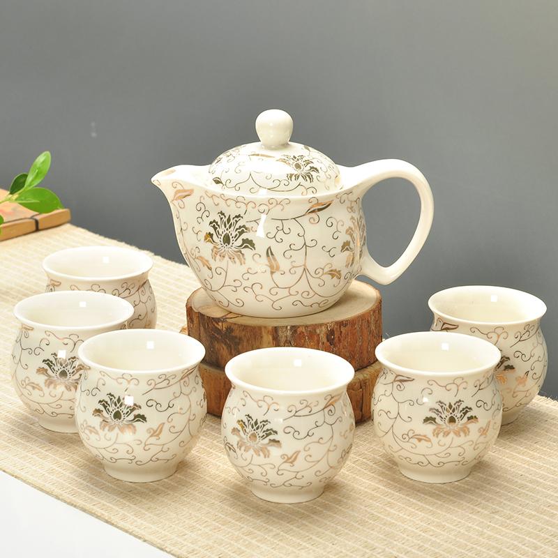 Double blue and white ceramic teapot teacup kung fu belt filter kung fu tea tea cup set on sale