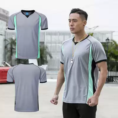 Basketball referee suit set quick-drying breathable football badminton referee short sleeve jacket trousers can be customized printing number