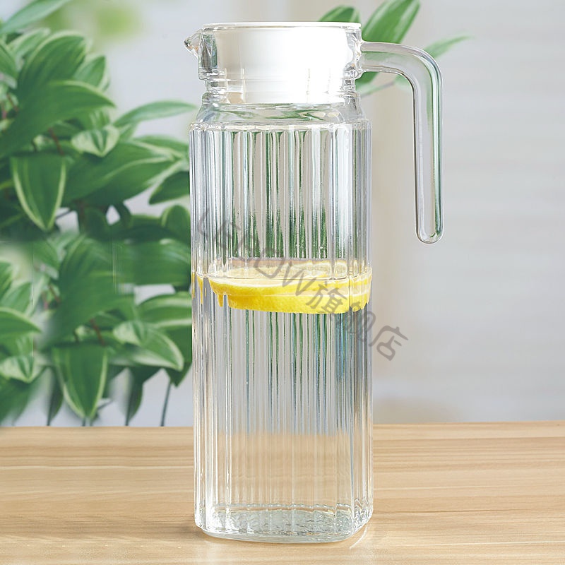 Heat-resistant cold water pot Glass household large capacity cold water pot Boiling water tea pot Juice cold water pot Cup water cup set
