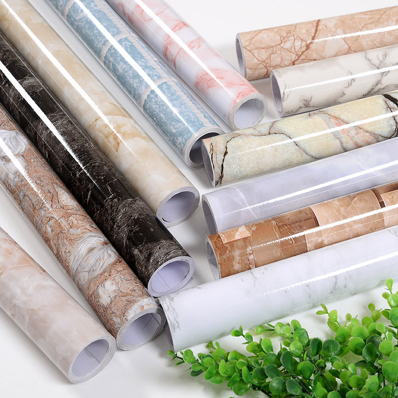 10m waterproof marble pattern kitchen oil-proof sticker table countertop furniture refurbishment thickened wallpaper self-adhesive wallpaper