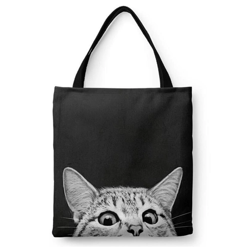 Черный фон цветочный кот холст G Bagital Q Printin