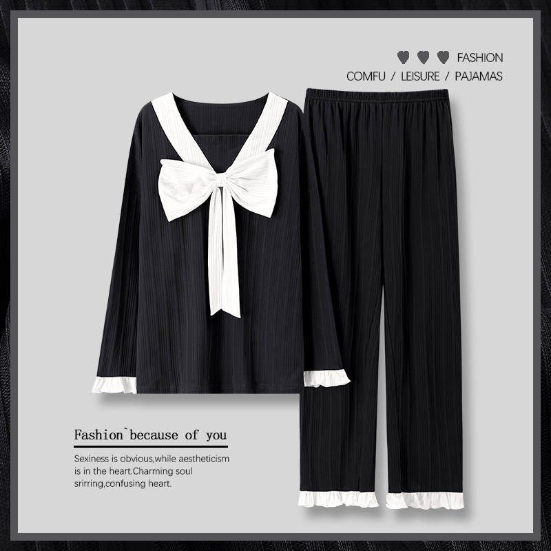 Cotton silk pajamas women's 2022 new spring and autumn ladies long-sleeved homewear suits princess style autumn and winter can be worn outside