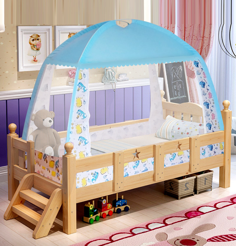 Children bed nets Mongolia bags Baby anti-fall mosquito nets Baby Home bracket mosquito nets Children net Red Princess Wind