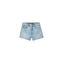 alexanderwang high-waisted denim shorts with cutout logo for Ms. Wang