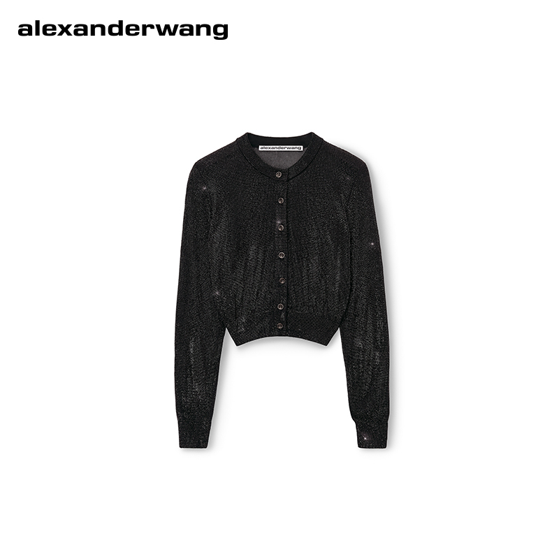 Alexanderwang Alexander Wang Official Women's Artificial Pearl Embellished Rhinestone Knitted Cardigan Top Jacket Alexanderwang Alexander Wang Official Women's Artificial Pearl Embellished Rhinestone Knitted Cardigan Top Jacket