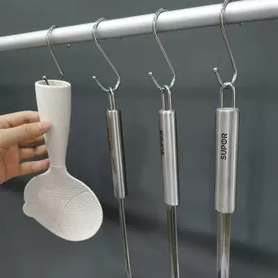 Stainless steel s-shaped adhesive hook bacon s iron hook hanging meat hook household s-shaped metal steel pipe s hook hanging single large