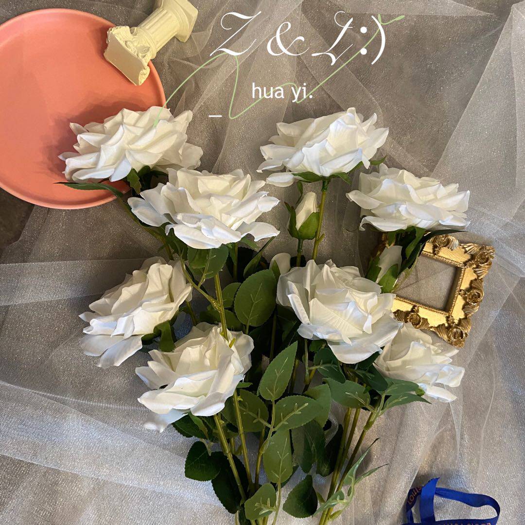 Eurostyle emulated flower bulls rose fake flowers decoration flowers living-room home soft-mounted pendulum pieces photo-prop fake flowers