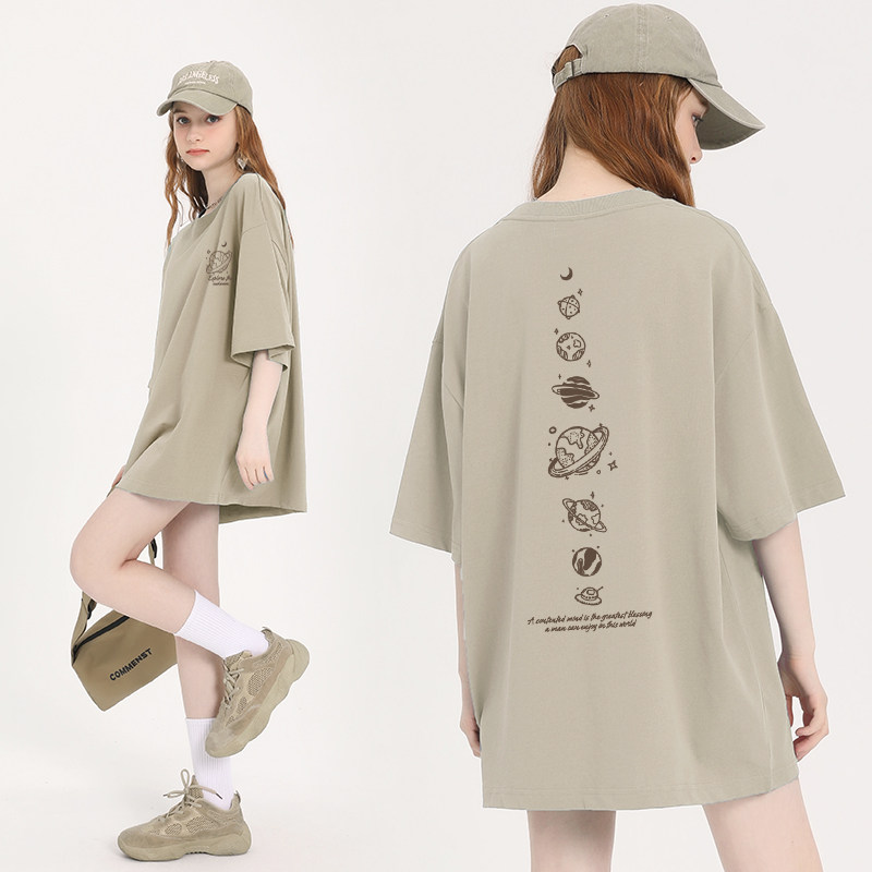 ブラウンの半袖Tシャツ、ベースレイヤー、レディーストップス、2026年新スタイル、今年の人気ゆったり半袖ブラウス