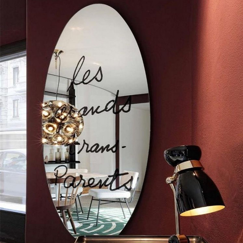 ins net red fashionable decorative mirror frameless wall full-length mirror classic wall-mounted full-length mirror printed full-length mirror