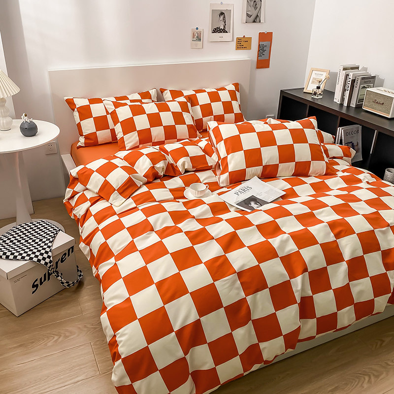 All cotton simple plastic wind four piece bed linen is set for 1 5 m 1 8 m student dorm three suite suite