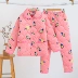 Áo khoác cotton dày mùa đông đồ ngủ phụ nữ flannel chần bông phục vụ nhà giản dị lông cừu mặc cộng với bộ đồ nhung hai mảnh