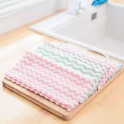Kitchen absorbent towel coral velvet rag dishwashing towel non-stick mimeograph dishwashing cloth double-sided thickened dishwashing cloth