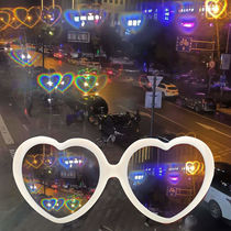 Tyung Same Love Glasses Net Red Look at the LightChange Effect Fluorescent Eye Net Red Heart-shaped Romantic Conformation