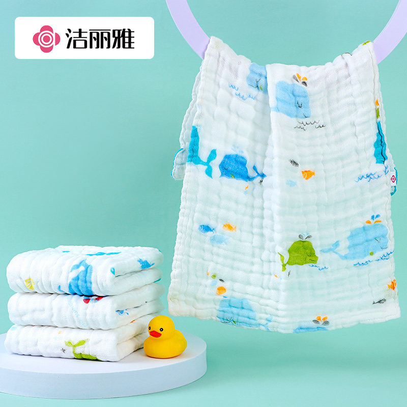 Jielia cotton gauze towel newborn baby saliva towel children baby wash face small square baby supplies